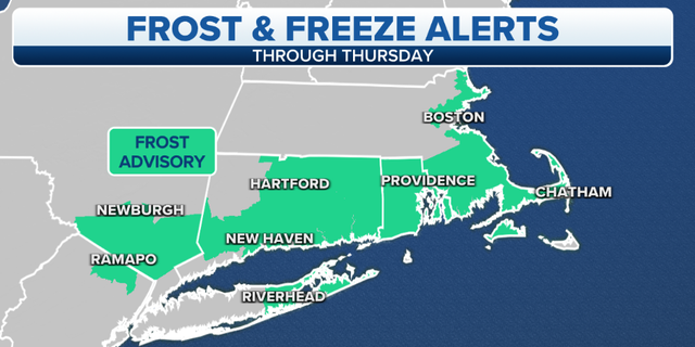New England frost and freeze alerts