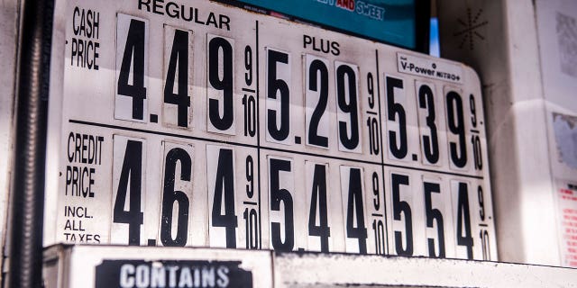 View of the prices of gas at the Shell gas station on Friday, March 25, 2022, in New York.