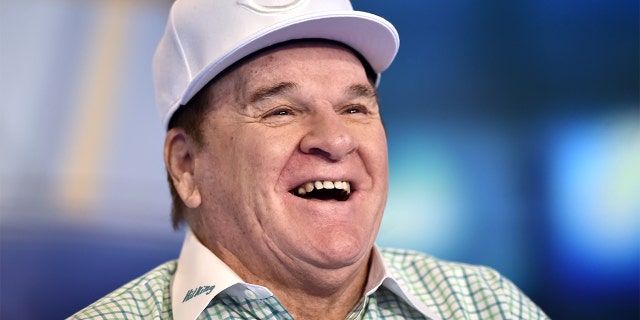 Baseball legend Pete Rose visits Fox Business Network Studios on June 5, 2019 in New York City.