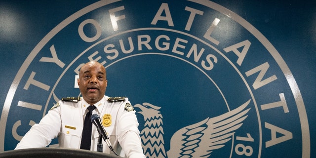 Deputy Chief Charles Hampton Jr. speaks at a news conference on March 18, 2021 in Atlanta, Georgia.