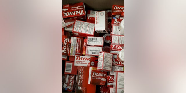 Johnson & amp; Johnson's Tylenol aspirin in boxes.