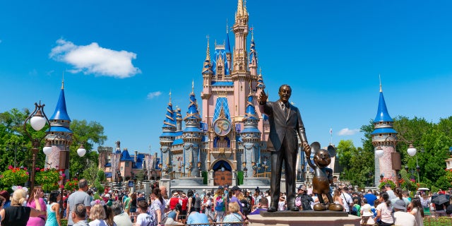 General views of the Walt Disney "Partners" statue at Magic Kingdom, celebrating its 50th anniversary April 3, 2022, in Orlando, Fla.