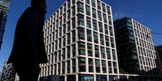A view of The Crossing apartment building in the Navy Yard neighborhood). (Photo by Drew Angerer/Getty Images)