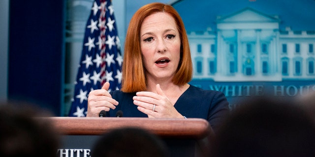 White House Press Secretary Jen Psaki speaks at a daily press conference in the James Brady Press Briefing Room of the White House  on April 29, 2022 in Washington, DC.