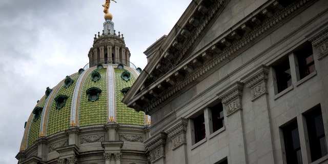 The State Capitol building stands in Harrisburg, Pennsylvania, US, on Thursday, Oct. 20, 2011.