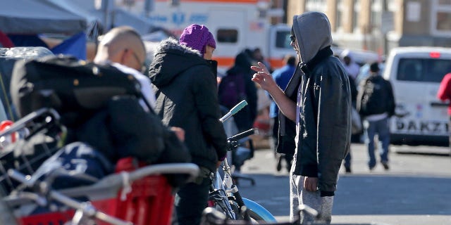 The homeless encampment in the area of Southampton and Atkinson Streets on Nov. 5, 2021, in Boston.