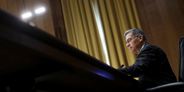 April 5, 2022: Health and Human Services Secretary Xavier Becerra testifies before Senate Finance Committee on Capitol Hill in Washington, DC.
