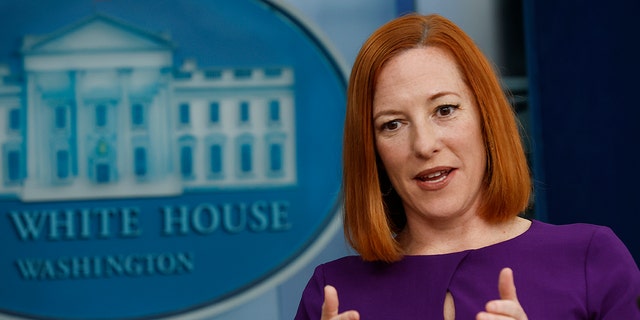White House Press Secretary Jen Psaki talks to reporters during the daily news briefing in the Brady Press Briefing Room at the White House on April 5, 2022 in Washington, DC.