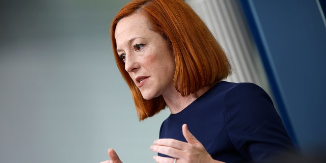 White House Press Secretary Jen Psaki talks to reporters during the daily news conference in the Brady Press Briefing Room at the White House on April 06, 2022 in Washington, DC. Psaki fielded questions about the failure of a COVID-19 funding bill to pass out of the U.S. Senate.