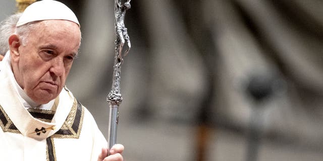Pope Francis leads the Crismic Mass at St. Peter's Basilica, April 14, 2022, in Vatican City, Vatican.
