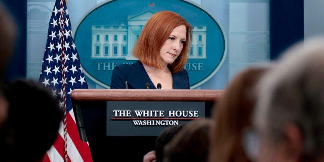 White House Press Secretary Jen Psaki speaks at a daily press conference in the James Brady Press Briefing Room of the White House on April 28, 2022 in Washington, DC.