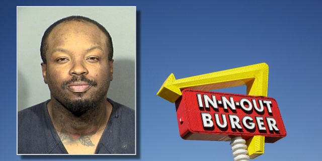 Murder suspect Emanuel Beccles and In-N-Out Burger in Las Vegas.