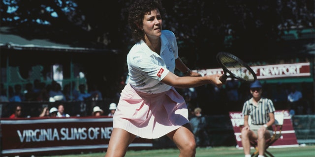 American tennis player Pam Shriver at the Virginia Slims of Newport Tennis Tournament, Newport, Rhode Island, July 1987.