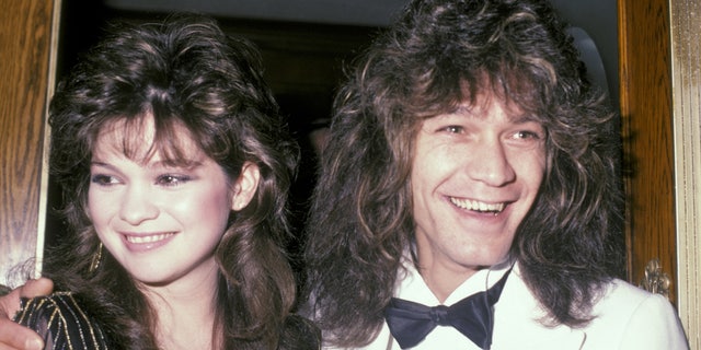 Valerie Bertinelli and Eddie Van Halen at Chasen's Restaurant in Beverly Hills. 