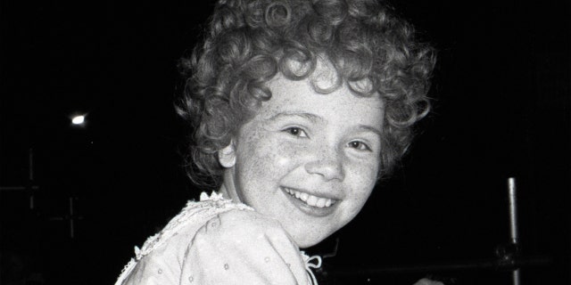 Aileen Quinn during the filming of 