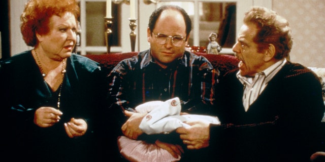 Estelle Harris as Estelle Costanza, Jason Alexander as George Costanza and Jerry Stiller as Frank Costanza in "Seinfeld."