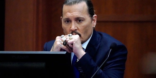 Johnny Depp testified during the defamation trial in Fairfax, Virginia, on April 25, 2022.