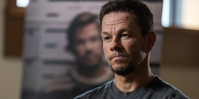 Mark Wahlberg gives an interview during a visit to All Saints Chapel at Carroll College on behalf of the film 