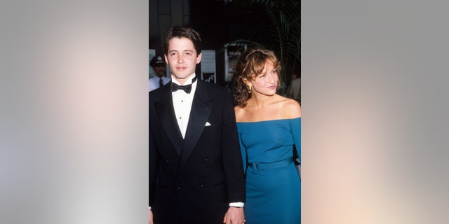 Matthew Broderick and Jennifer Grey at the Academy Awards, circa 1987.