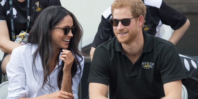 Meghan Markle and Prince Harry attend wheelchair tennis during the Invictus Games on Sept. 25, 2017, in Toronto, Canada.