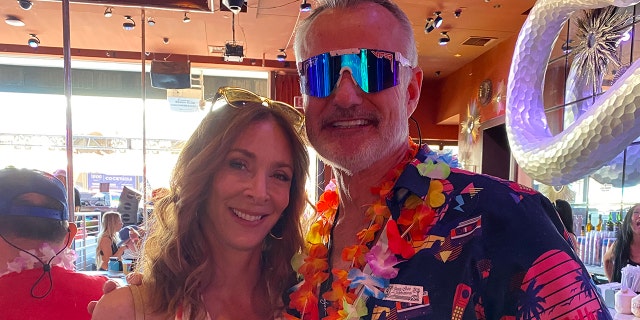 Gordon Gronkowski with his fiancée April 29, 2022, in Las Vegas.