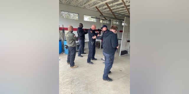 Harris County constable deputies training with AR-15 rifles, a weapon linked to Nazis by Washington Post senior editor Marc Fisher.