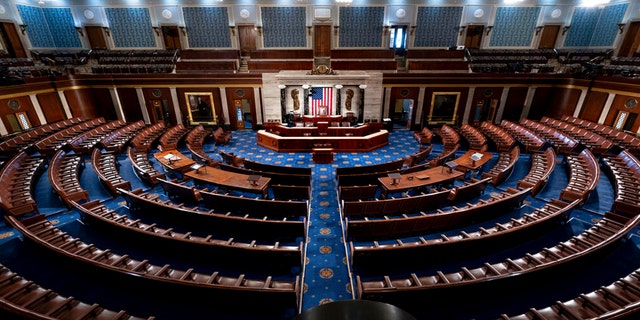 The chamber of the House of Representatives is seen at the Capitol in Washington, Feb. 28, 2022.