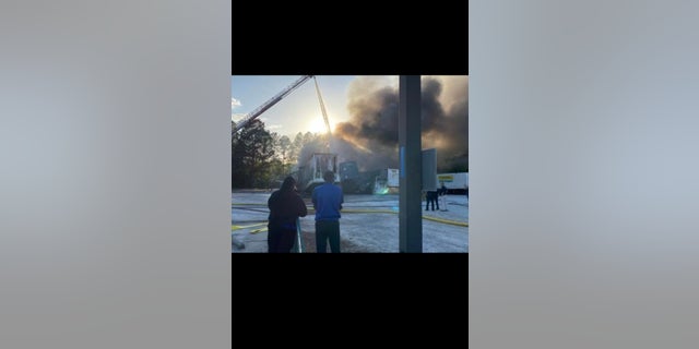 Officials say a plane crashed into the General Mills plant in Covington, Georgia on April 21, 2022. (Chris McSwain)