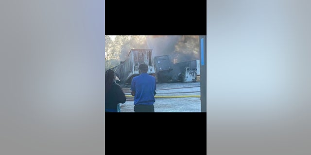 Officials say a plane crashed into the General Mills plant in Covington, Georgia on April 21, 2022.