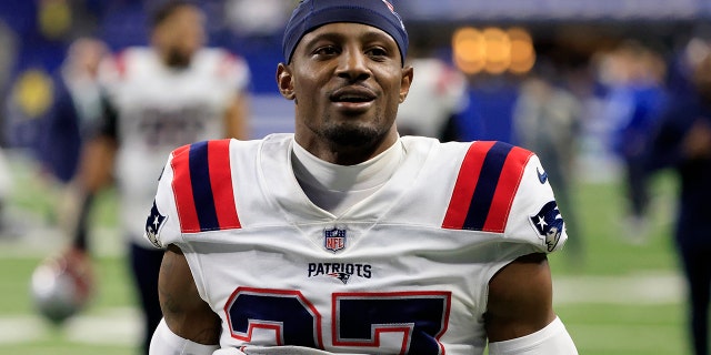 J.C. Jackson #27 of the New England Patriots walks off the field after a loss to the Indianapolis Colts at Lucas Oil Stadium on Dec. 18, 2021 in Indianapolis, Indiana.