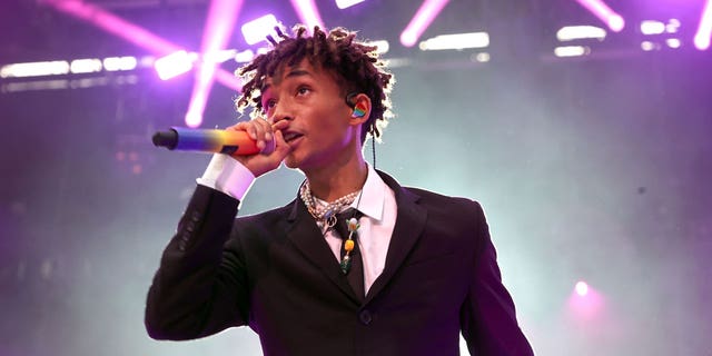 Jaden Smith performs during the "Justice" tour.