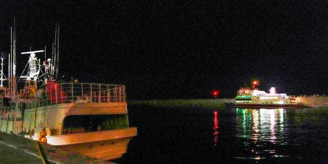 This photo shows a fishing port where a tour boat which went missing, left for tour in Shari, in the northern island of Hokkaido Saturday, April 23, 2022.