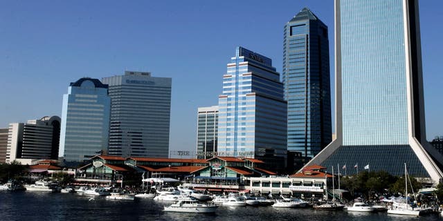 A general view of the St. John's River and the skyline of downtown Jacksonville. (Photo by Scott Halleran/Getty Images)