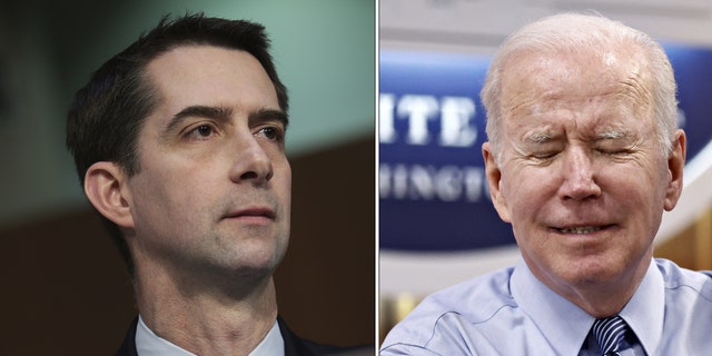 Sy. Tom Cotton, R-Ark., called for "firmer action" against China on Sunday as President Biden visits Asia. 