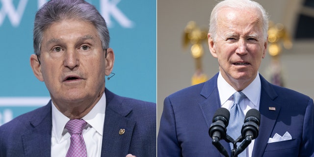 President Biden, right, and Joe Manchin, left