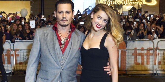 Actor Johnny Depp and then-wife Amber Heard at premiere of "Black Mass" in 2015.