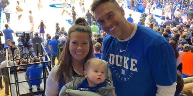 After he left the adult film industry, Broome went on to become a personal trainer and moved his way up the ranks to general manager of a gym. He's pictured here with his wife, Hope, and one of their sons.