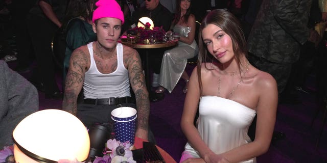 The model appeared on the red carpet alongside husband Justin Bieber.