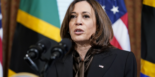 Vice President Kamala Harris, shown here on April 15, is now banned from entering Russia.