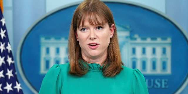 White House Director of Communications Kate Bedingfield speaks during a press briefing at the White House in Washington, U.S., March 30, 2022. 