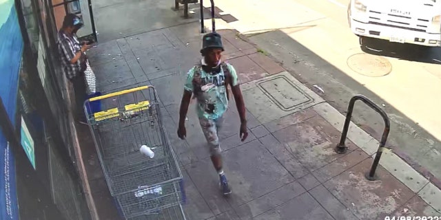 A man was fatally stabbed in a "random and unprovoked" attack in Los Angeles, sê die polisie, releasing a photo of the suspect.