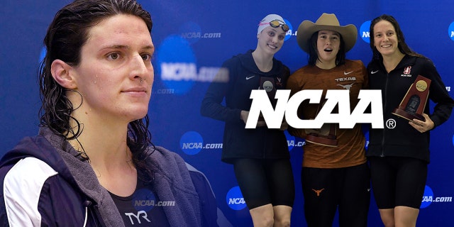 Atlet transgender Universitas Pennsylvania Lia Thomas berenang dalam babak penyisihan untuk gaya bebas 500 meter di Kejuaraan Renang dan Menyelam NCAA Kamis, 17 Maret 2022, di Georgia Tech di Atlanta. ____ Wanita transgender Lia Thomas (kiri) dari University of Pennsylvania berdiri di podium setelah memenangkan gaya bebas 500 yard saat peraih medali lainnya (kiri) Emma Weyant, Erica Sullivan dan Brooke Forde berpose untuk foto di NCAA Division I Women's Swimming & ;amp; Kejuaraan Selam pada 17 Maret 2022 di Atlanta, Georgia.