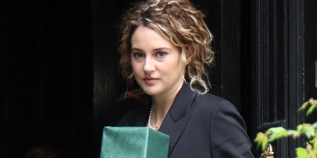 Shailene Woodley on the set of the TV series, "Three Women," April 25, 2022, in New York City. Woodley is seen at work amid reports she's "done" with ex Aaron Rodgers and their on-and-off again relationship.