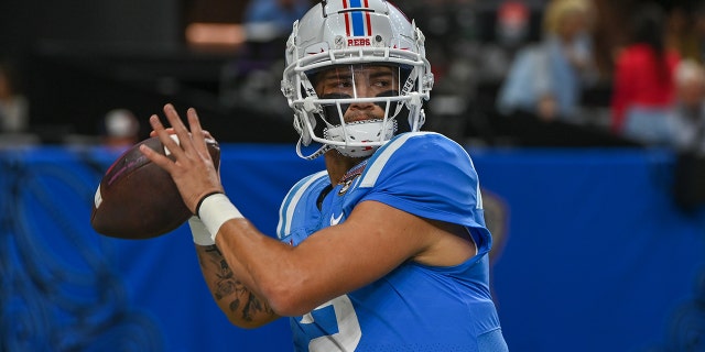 Ole' Miss quarterback Matt Corral (2) in action during the Allstate Sugar Bowl game between the Baylor Bears and the Ole Miss Rebels on January 1, 2022, at the Ceasars Superdome in New Orleans, Louisiana.Â