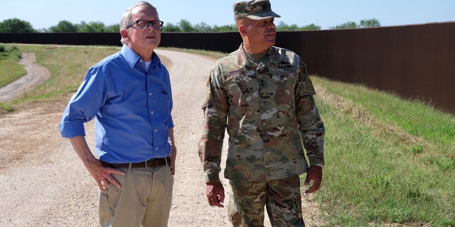 Ohio Gov. Mike DeWine tours the southern border during a trip to Texas in 2021.