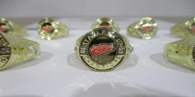 Counterfeit Detroit Red Wings Stanley Cup rings from 1936.