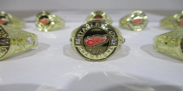 Counterfeit Detroit Red Wings Stanley Cup rings from 1936.