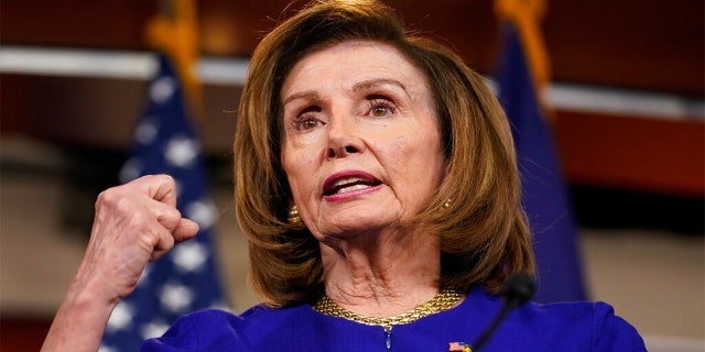 House Speaker Nancy Pelosi of Calif., speaks during her weekly news conference on Capitol Hill in Washington, March 31, 2022.