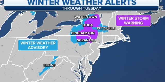 Northeastern winter weather alerts