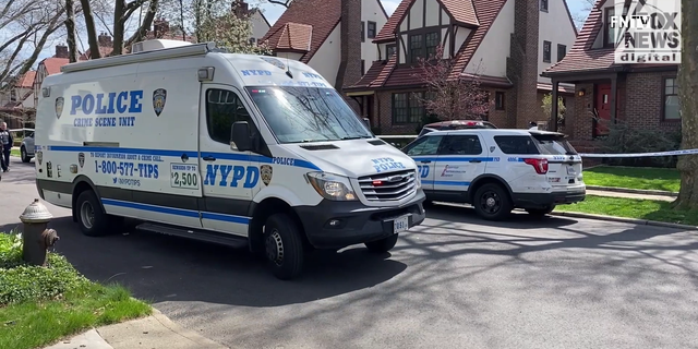 The NYPD secures and investigates the scene of the murder of Orsolya Gaal.